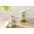 High Quality Bamboo Fiber Plastic Mugs with Lid